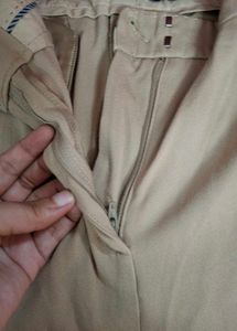 Beige Formal Trousers