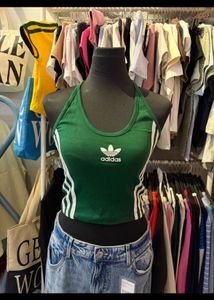 Adidas Green Halter Neck Crop Top