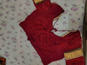 Red Embroidered Blouse