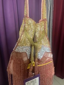 Vintage Beaded Fringe Clutch
