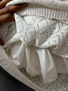 White Lattice Lace Mini Dress