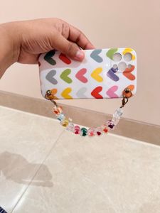 Heart iPhone Case with Beaded Strap 12 pro