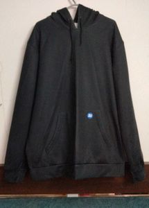 Cozy Charcoal Grey Hoodie &amp; Light Wash Jeans