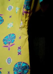Yellow Printed Kurta