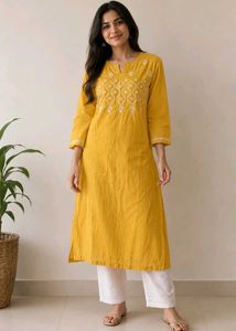 Max Yellow cotton kurta💛