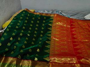 green saree with blouse ❤️❤️🩵