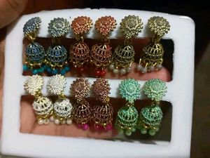 12 set of Trending oxidized jhumkas