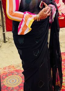 Elegant Black Saree with Unique Blouse