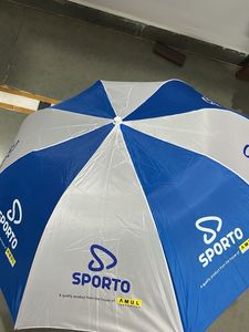 One Blue &amp; White Umbrella