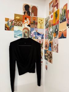 Black Twist Front Long Sleeve Top