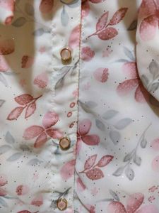Chic Floral Print Button-Up Top