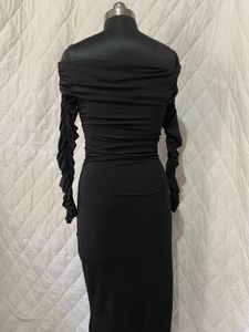 Chic Black Off-Shoulder Ruched Dress