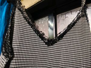 Checkered Lace Trim one-piece