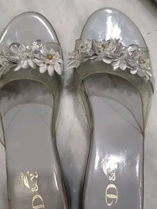 Embellished Clear Strap Sandals