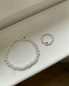 Pearl Beads Bracelets With Ring 💍