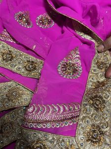 Vibrant Pink Embroidered Saree😍✨