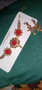 Elegant Red Floral Jewelry Set