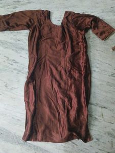 Elegant Chocolate Brown Silk-Blend Farshi Salwar S