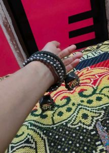 ✨ Stylish Black Beaded Bracelet Set | Trendy Women
