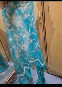 Elegant Blue Floral Dupatta women
