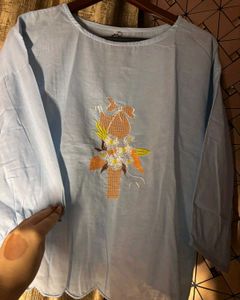 Light Blue Embroidered co-ord Set