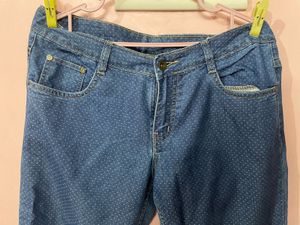 Vintage Dotted Blue Denim Jeans