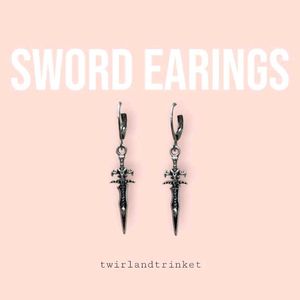 Edgy Sword Dangle Earrings