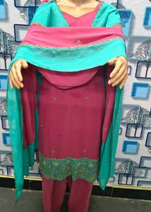 Shirt Shalwar Dupatta Zardozi Festival Offer Silk