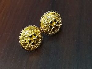 Gold Plated Round Earrings