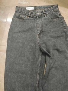 Grey Wash Wide Leg Jeans