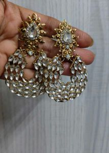 Statement Earrings - Gold & Crystal