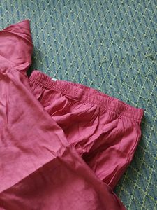 Elegant Pink Kurta with Embellished Neckline