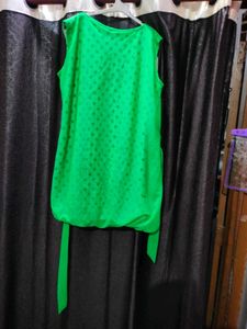 Green Polka Dot Sleeveless Top