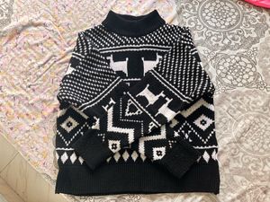 Black &amp; White Patterned Sweater