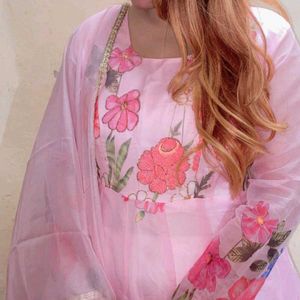 Floral Pink gown 2pc