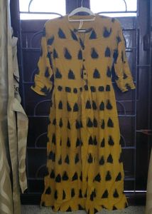 Gorgeous Mustard Coloured Ethnic Dress