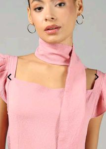 Chic Pink A-Line Dress with Bow Detail