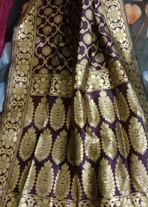 Elegant Purple Kurta Set with Golden Print