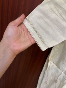 Elegant Cream Embroidered Kurta