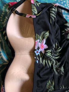 Tropical Floral Halterneck Bikini Top