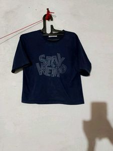 Chic V-Neck Color Block T-Shirt
