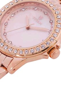Titan Rose Gold Women's Watch with Crystals