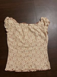 Lace Trimmed Crop Top