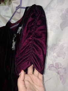 Elegant Maroon Velvet Dress