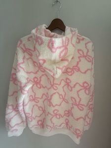 Cozy Pink Bow Zip-Up Hoodie