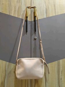 Cream Leather Crossbody Bag