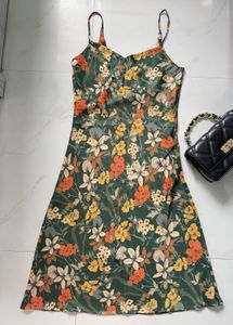Floral Print Slip bodycon backless dress