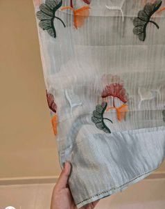 Light Blue Embroidered Saree