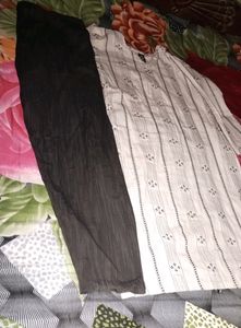 Women Khadi Cotton Kurti Pant Set