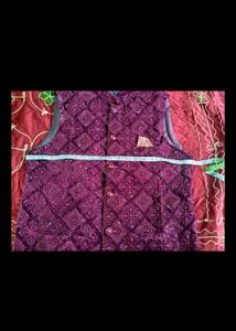 Ethnic Embroidered Velvet Nehru Jacket
